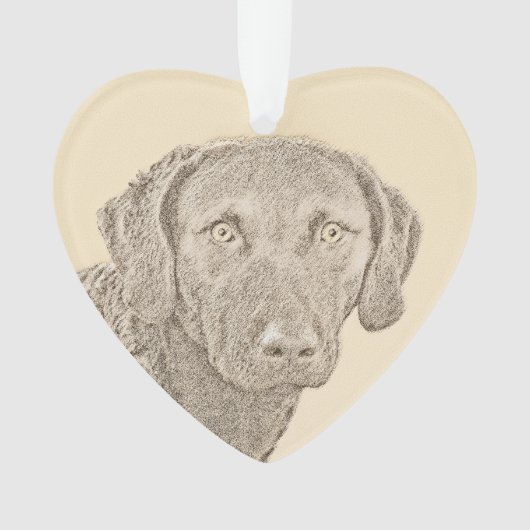 Chesapeake Bay Retriever Schilderij Originele Hond Ornament (voorkant)