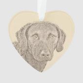 Chesapeake Bay Retriever Schilderij Originele Hond Ornament (achterkant)