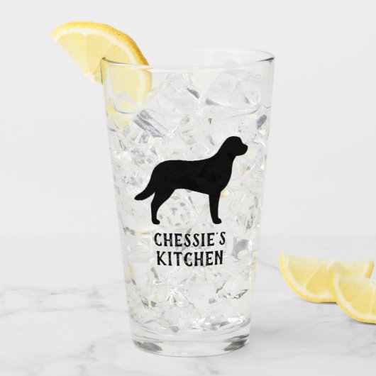 Chesapeake Bay Retriever Silhouette Chessie Dog Glas (Voorkant ijs)