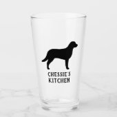 Chesapeake Bay Retriever Silhouette Chessie Dog Glas (Voorkant)