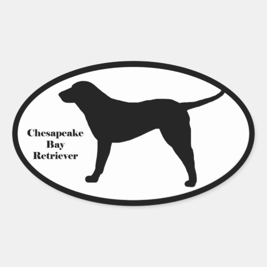 Chesapeake Bay Retriever SIlhouette Ovale Sticker (Voorkant)