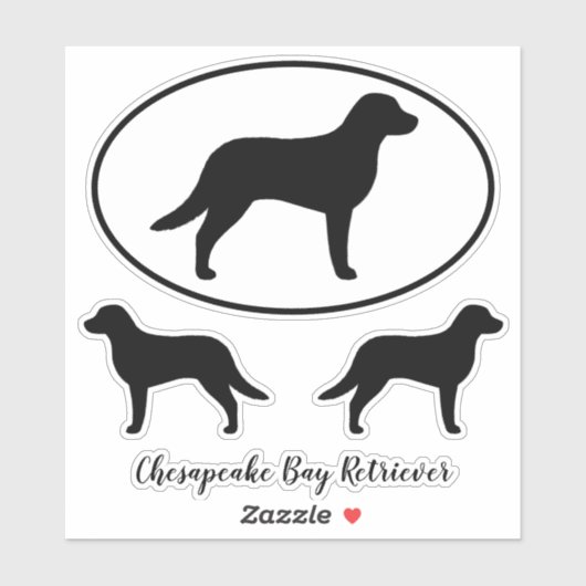 Chesapeake Bay Retriever Silhouettes Sticker Set (Vel)