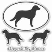 Chesapeake Bay Retriever Silhouettes Sticker Set (Voorkant)