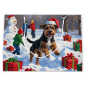 Chesapeake Bay Retriever Sneeuw met Kerstmis Pet Groot Cadeauzakje (Voorkant)