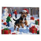 Chesapeake Bay Retriever Sneeuw met Kerstmis Pet Groot Cadeauzakje (Achterkant)