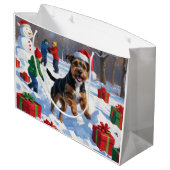 Chesapeake Bay Retriever Sneeuw met Kerstmis Pet Groot Cadeauzakje (Achterkant Gekanteld)
