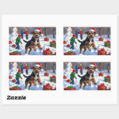 Chesapeake Bay Retriever Sneeuw met Kerstmis Pet Rechthoekige Sticker (Vel)