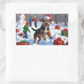 Chesapeake Bay Retriever Sneeuw met Kerstmis Pet Rechthoekige Sticker (Tas)