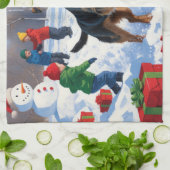 Chesapeake Bay Retriever Sneeuw met Kerstmis Pet Theedoek (Gevouwen)