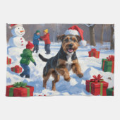 Chesapeake Bay Retriever Sneeuw met Kerstmis Pet Theedoek (Horizontaal)