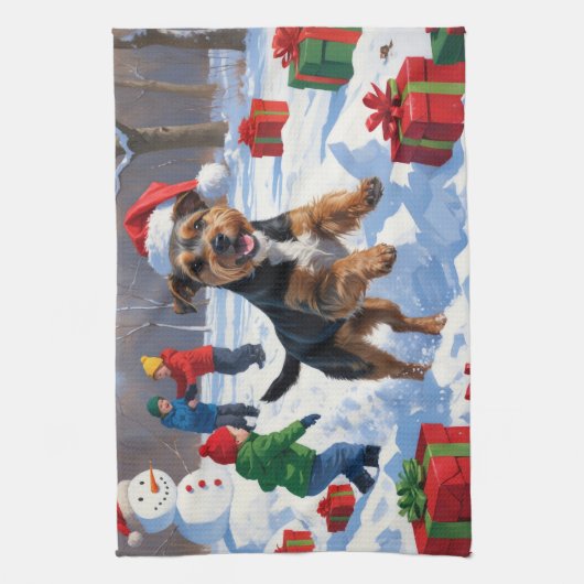 Chesapeake Bay Retriever Sneeuw met Kerstmis Pet Theedoek (Verticaal)