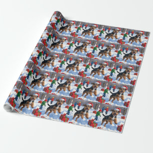 Chesapeake Bay Retriever Sneeuw met Kerstmuts Cadeaupapier