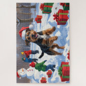 Chesapeake Bay Retriever Sneeuw met Kerstmuts Legpuzzel (Verticaal)