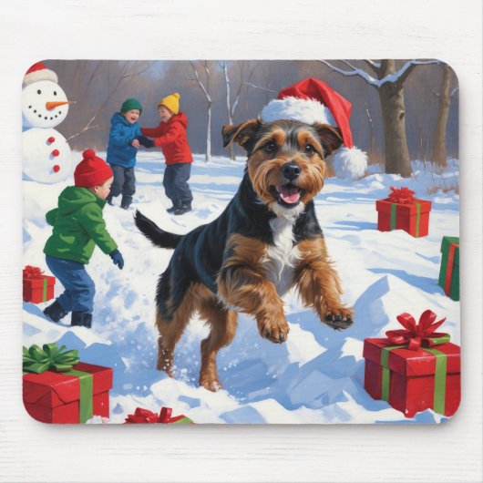 Chesapeake Bay Retriever Sneeuw met Kerstmuts Muismat (Voorkant)