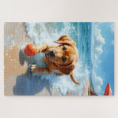 Chesapeake Bay Retriever Strand Ophaalscène Legpuzzel (Horizontaal)