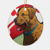 Chesapeake Bay Retriever van Maryland, Chessie Keramisch Ornament (Links)