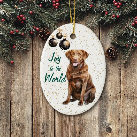 Chesapeake Bay Retriever Vreugde aan de Wereld Vak Keramisch Ornament