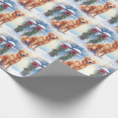 Chesapeake Bay Retriever Winter Lakeside Christmas Cadeaupapier (Hoek)