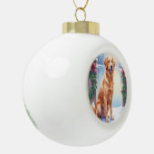 Chesapeake Bay Retriever Winter Lakeside Christmas Keramische Bal Ornament (Links)