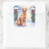 Chesapeake Bay Retriever Winter Lakeside Christmas Vierkante Sticker (Tas)