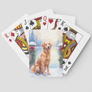 Chesapeake Bay Retriever Winter Meerzijde Kerstmis Pokerkaarten
