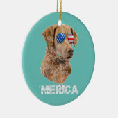 Chesapeake Bay Retriever Zonnebril Amerikaanse USA Keramisch Ornament (Rechts)