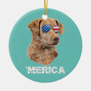 Chesapeake Bay Retriever Zonnebril Amerikaanse USA Keramisch Ornament