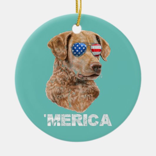 Chesapeake Bay Retriever Zonnebril Amerikaanse USA Keramisch Ornament (Voorkant)