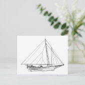 Chesapeake Bay Skipjack Sailboot Briefkaart (Staand voorkant)