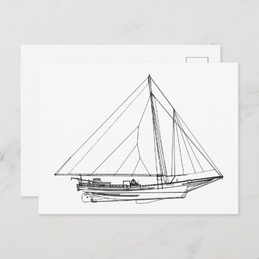 Chesapeake Bay Skipjack Sailboot Briefkaart (Voorkant / Achterkant)
