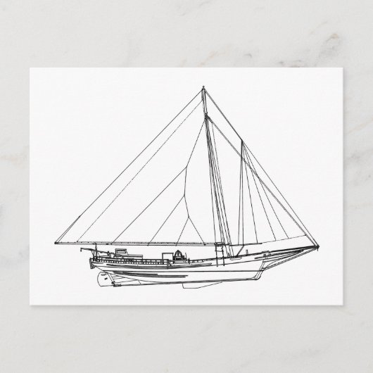 Chesapeake Bay Skipjack Sailboot Briefkaart (Voorkant)