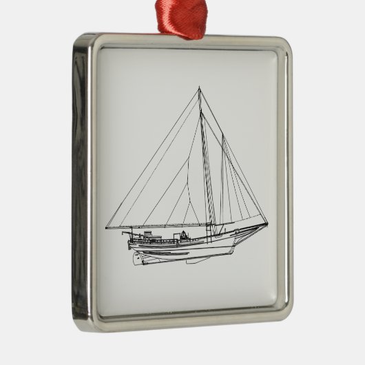 Chesapeake Bay Skipjack Sailboot Metalen Ornament (Rechts)