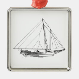 Chesapeake Bay Skipjack Sailboot Metalen Ornament