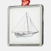 Chesapeake Bay Skipjack Sailboot Metalen Ornament (Links)