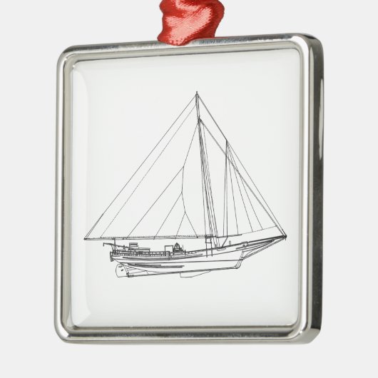 Chesapeake Bay Skipjack Sailboot Metalen Ornament (Links)