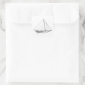 Chesapeake Bay Skipjack Sailboot Vierkante Sticker (Tas)