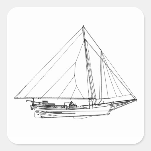 Chesapeake Bay Skipjack Sailboot Vierkante Sticker (Voorkant)