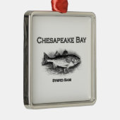 Chesapeake Bay Striped Bass Metalen Ornament (Rechts)