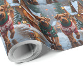 Chesapeake Bay Terrier Christmas Snow Holiday Cadeaupapier (Rol Hoek)