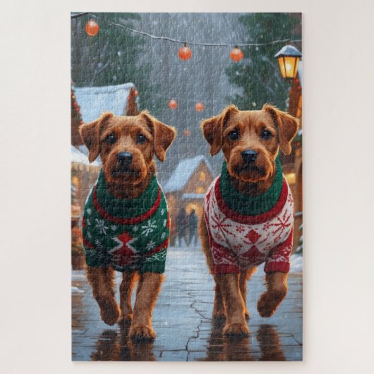 Chesapeake Bay Terrier Christmas Snow Holiday Legpuzzel (Verticaal)
