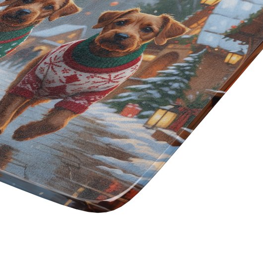 Chesapeake Bay Terrier Christmas Snow Holiday Snijplank (Hoek)