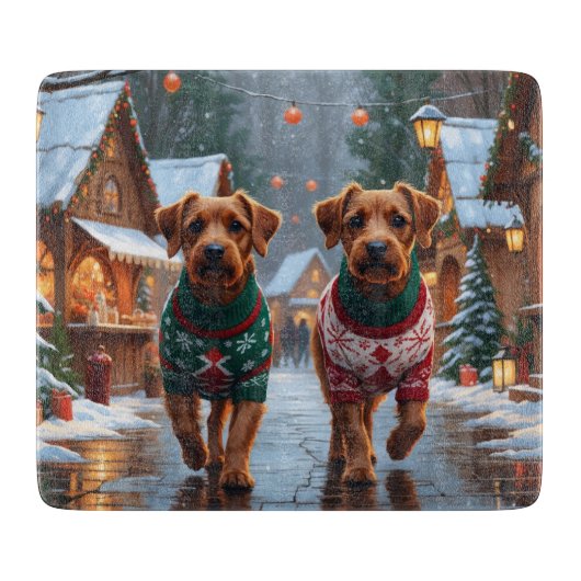 Chesapeake Bay Terrier Christmas Snow Holiday Snijplank (Voorkant)