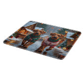 Chesapeake Bay Terrier Christmas Snow Holiday Snijplank (Hoek)