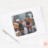 Chesapeake Bay Terrier Christmas Snow Holiday Vierkante Sticker (Envelop)
