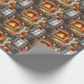 Chesapeake Bay Terrier Fireplace Christmas Lights Cadeaupapier (Hoek)