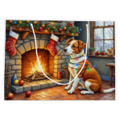 Chesapeake Bay Terrier Fireplace Christmas Lights Groot Cadeauzakje (Achterkant)