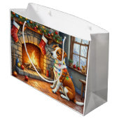 Chesapeake Bay Terrier Fireplace Christmas Lights Groot Cadeauzakje (Achterkant Gekanteld)