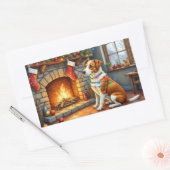 Chesapeake Bay Terrier Fireplace Christmas Lights Rechthoekige Sticker (Envelop)