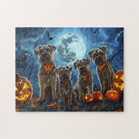 Chesapeake Bay Terrier Halloween Griezelig Legpuzzel (Horizontaal)