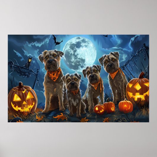 Chesapeake Bay Terrier Halloween Griezelig Poster (Voorkant)